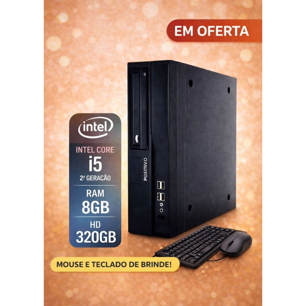 Computador CPU slin | inteli i5 2° Geração | 8GB RAM | HD 320GB | ideal para trabalho e Escritório