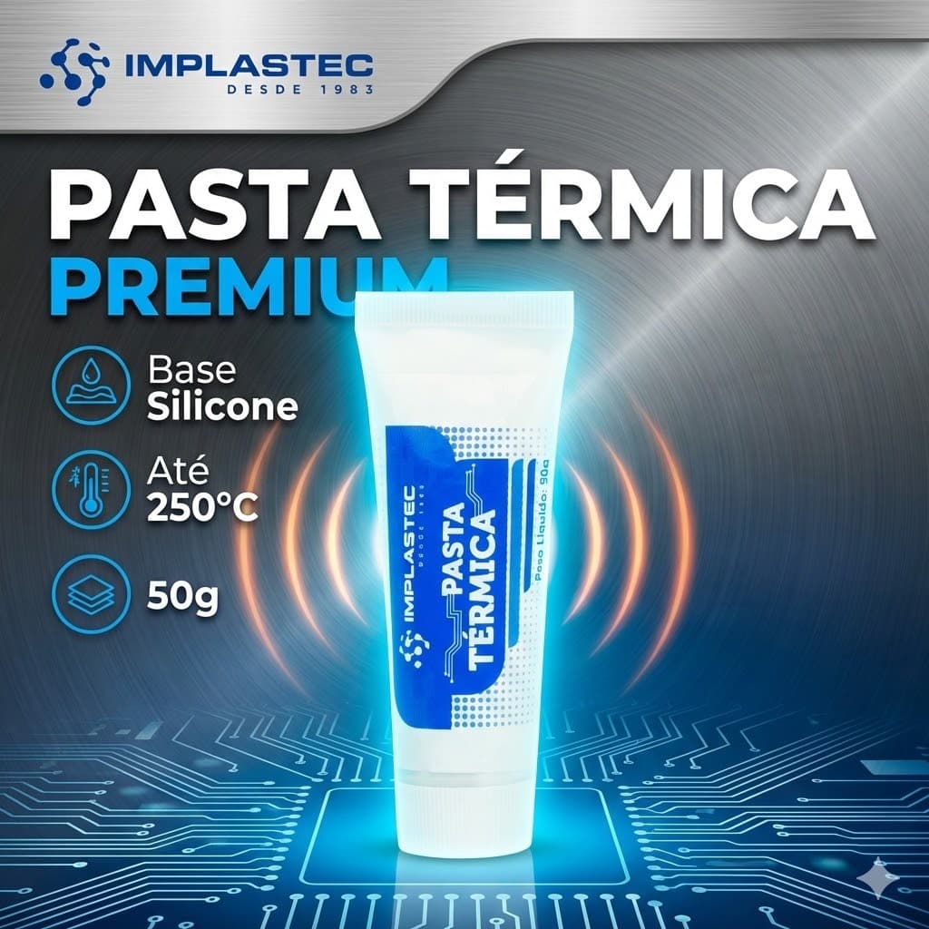 Pasta Térmica Implastec Branca 50g Original - Alta Estabilidade