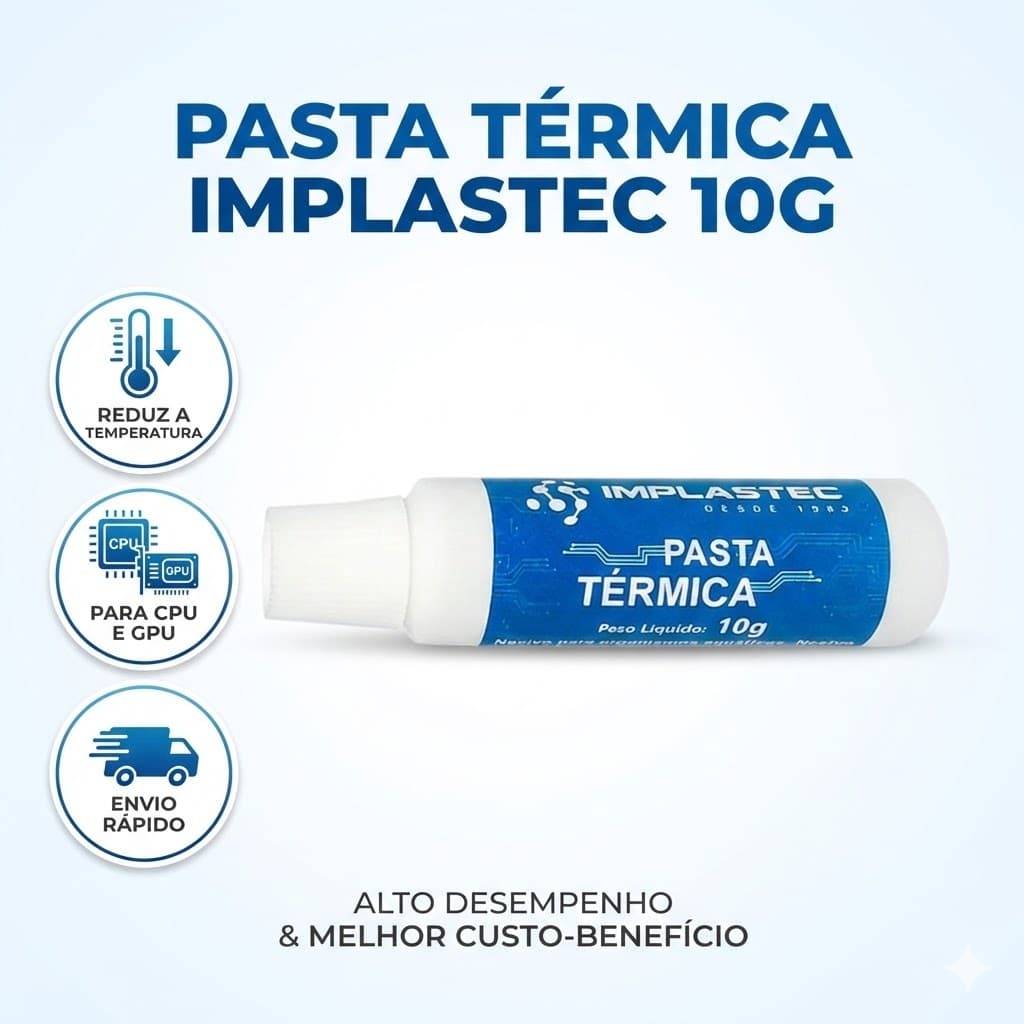 Pasta Térmica Branca Implastec 10g Original Para Pc Notebook