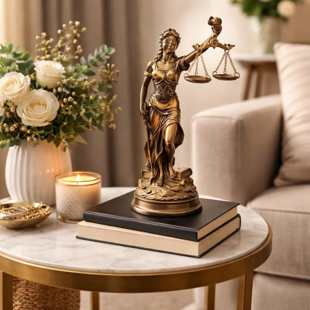 Estátua Decorativa Deusa Dama Da Justiça Themis Direito FEITO EM RESINA