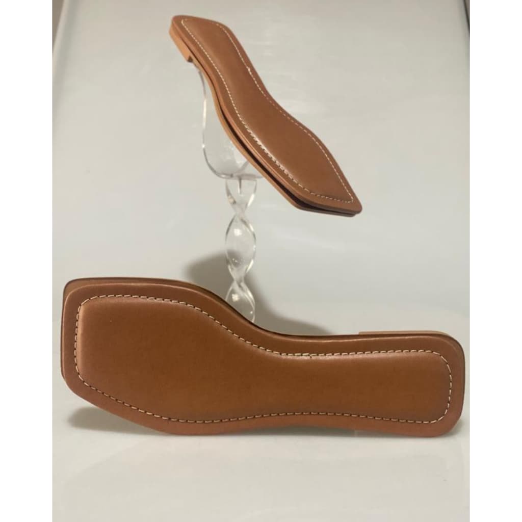 Solado para rasteirinha bico quadrado mais palmilha fachetada