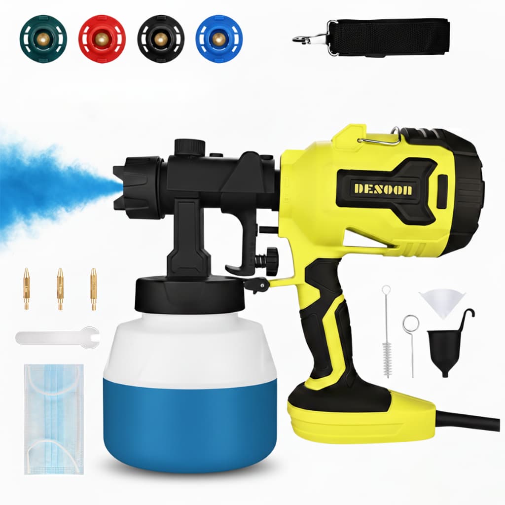 Pistola de Pintura Pulverizadora HVLP Elétrica 600W 800ML Viscosidade Máxima Desoon Pistola Pintura