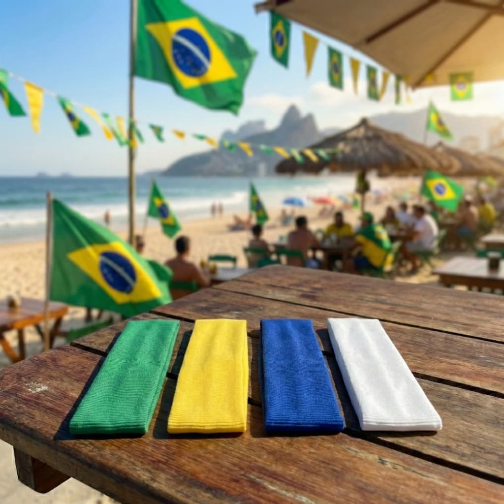 Kit 4 Faixa de Cabelo Brasil 🇧🇷 Canelada Estilo Conforto e Copa