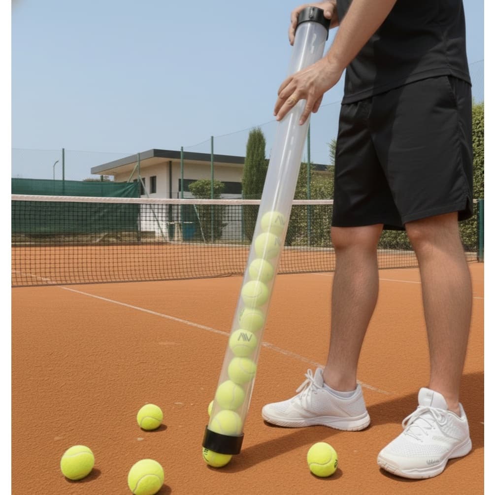 Tubo Pega Bolas De Tenis De Quadra, Beach Tennis, Padel e Pickleball