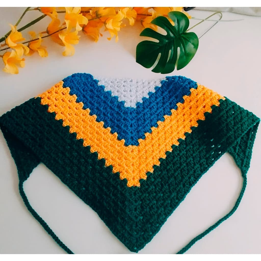 BANDANA DE CROCHÊ – COPA DO MUNDO BRASIL