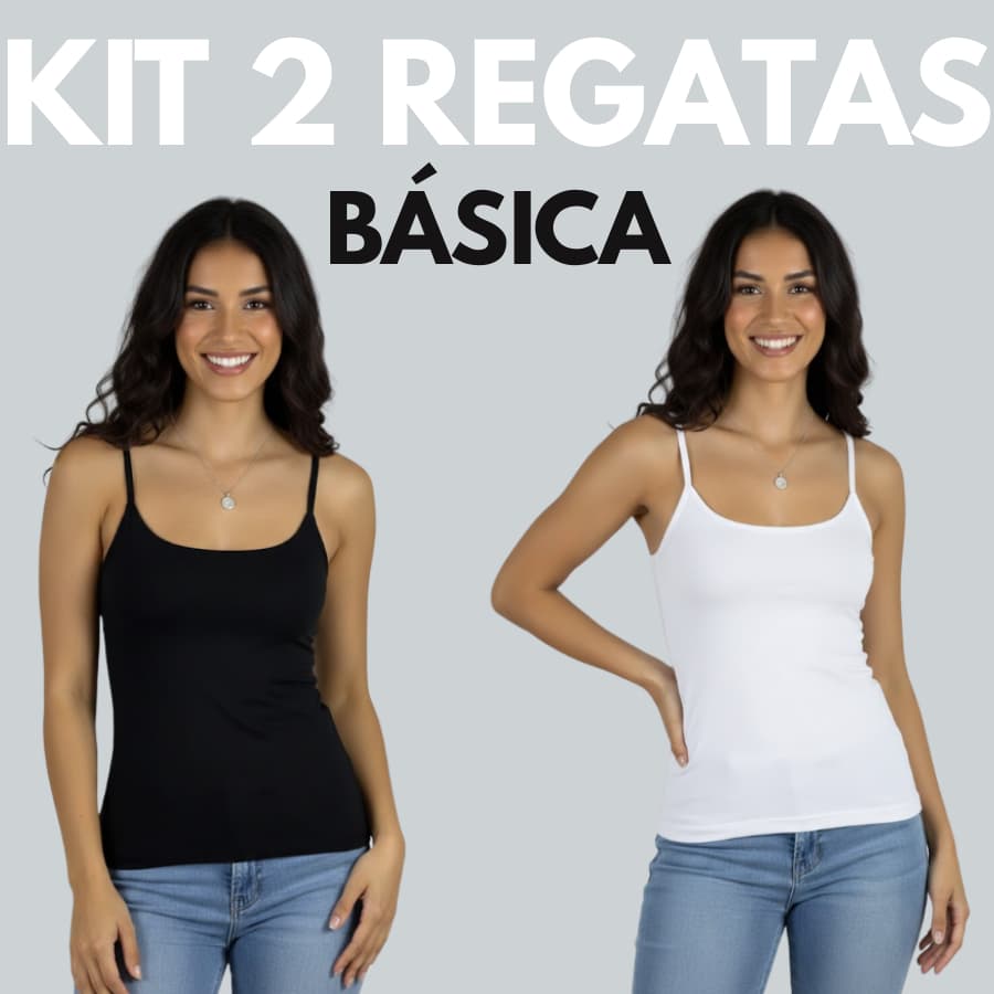 Kit 2 Regata Feminina ou 1 Regata Feminina Alça Fina Básica Moda Basic Blusinha