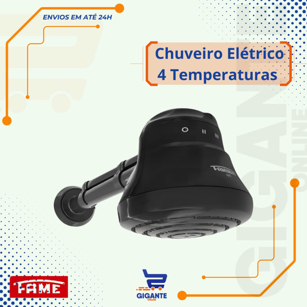 Chuveiro Elétrico Ducha Faminho 4 Temp. c/ Cano 30cm Fame