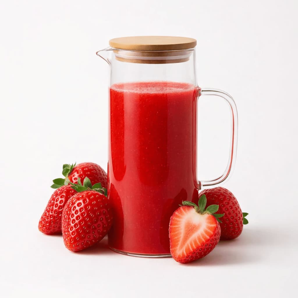 Jarra de Vidro 1,2L Água e Suco com Tampa de Bambu