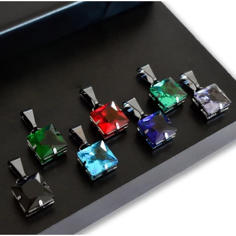 Pingente de Pedra para Corrente Onix Esmeralda Rubi Turmalina Ametista Semi Joia