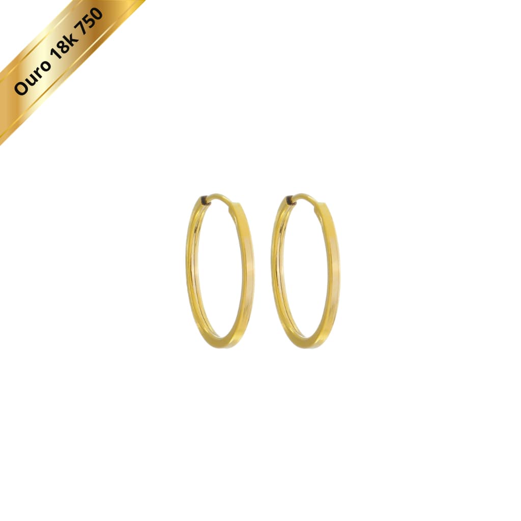 BRINCO ARGOLA INFANTIL 10 MM EM OURO 18K 750