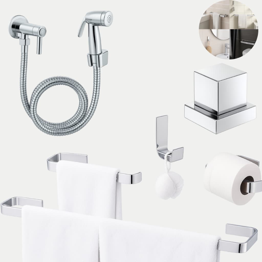 Kit Acessórios Banheiro Lavabo Cromado+ Ducha Higienica+ Acabamento Metal Padrão Deca