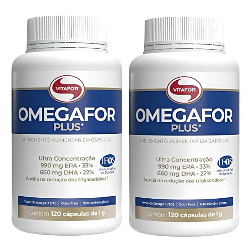 OMEGAFOR® PLUS: Ômega 3 Alta Concentração EPA DHA 120 Caps Vitafor