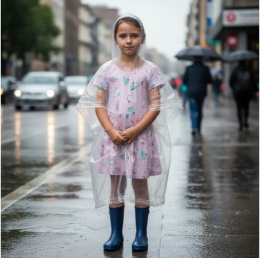 Capas De Chuva Infantil Descartável Transparente