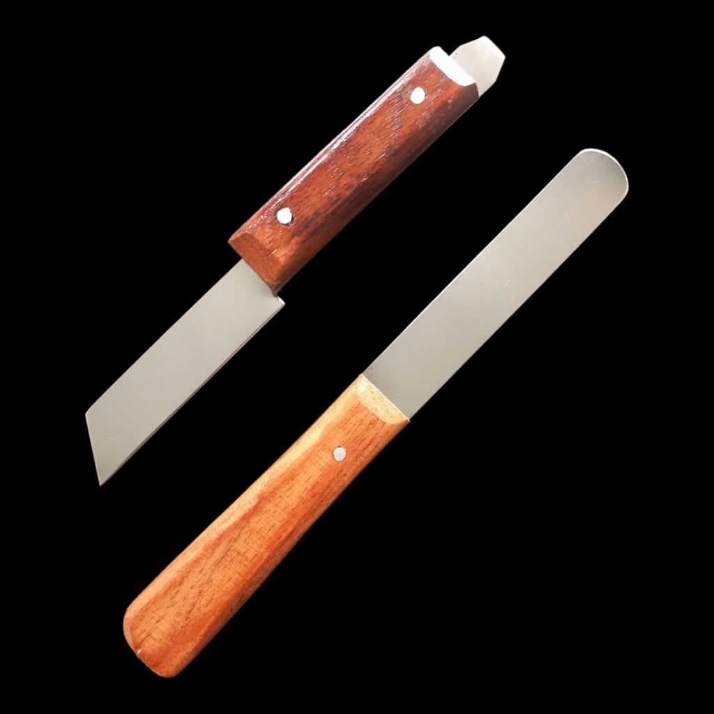 Espátula / Faca para gesso cabo madeira - Prótese Dentária