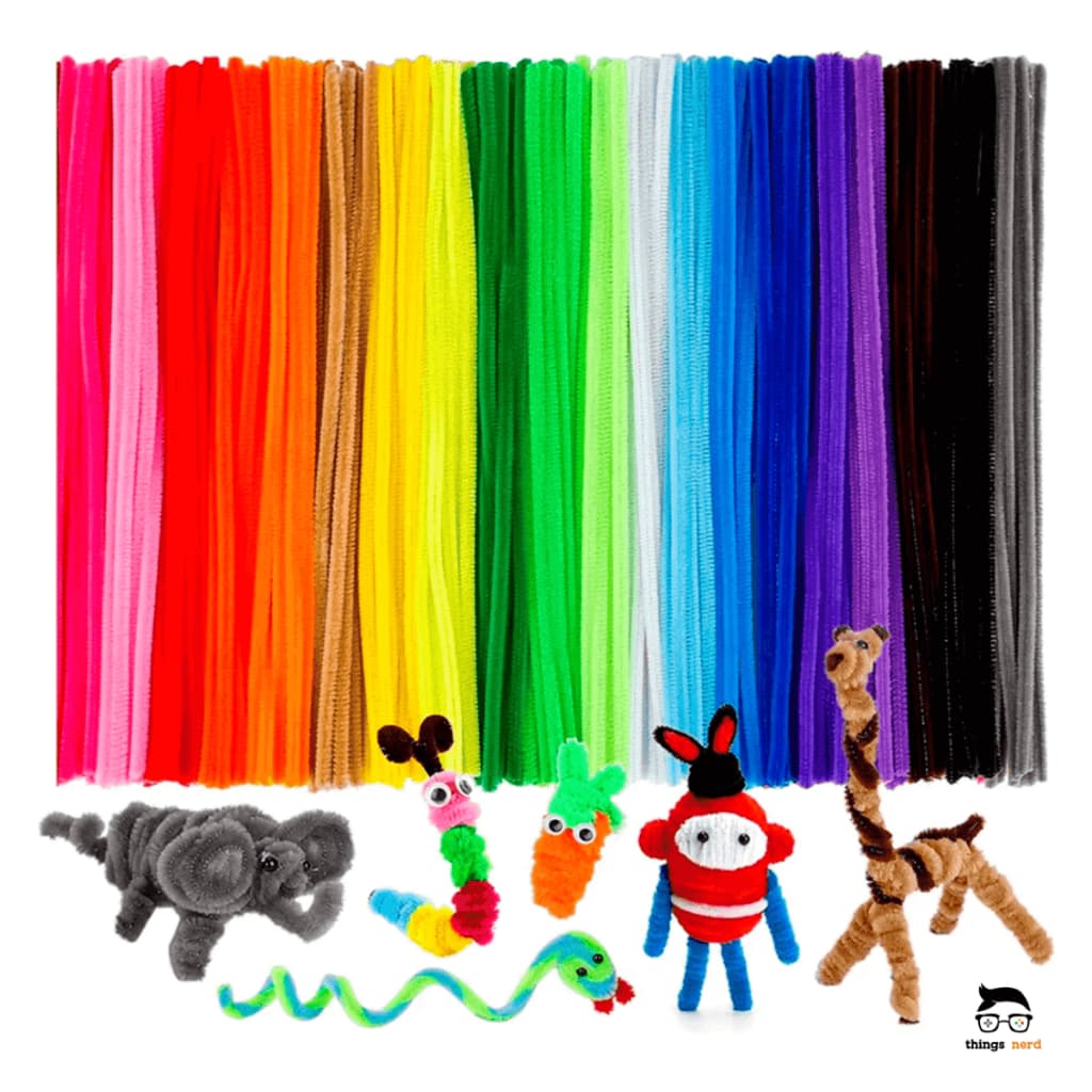 Kit 200un Hastes De Chenille Colorido Limpador Cachimbo 30cm Artesanato Limpa Cachimbo