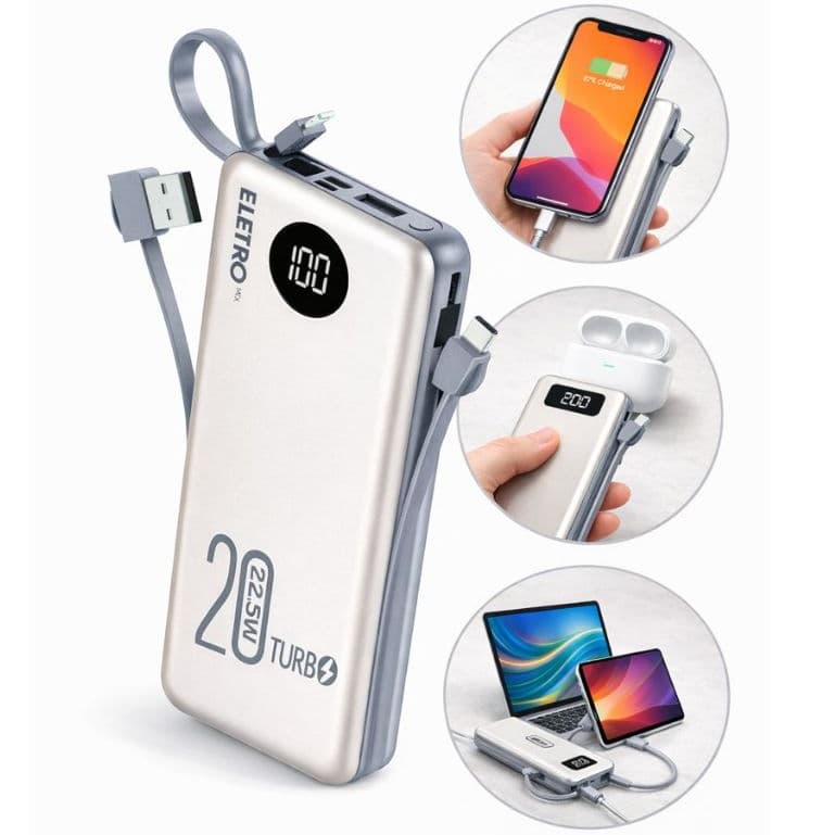 Carregador Portatil Turbo Premium PowerBank 20000 mAh Eletromex Compatível iPhone Android 22.5W