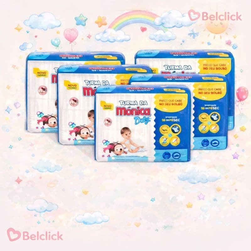 Kit 5 Pacote de Fralda Turma da Mônica