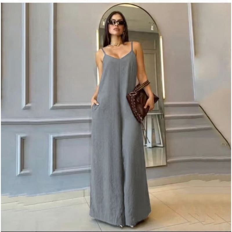 Macacão Longo Pantalona Bolso