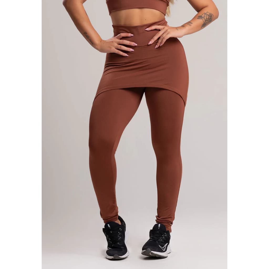 Calça Legging Suplex Saia Tapa Estampada Cintura Alta Fitness Mvb Modas