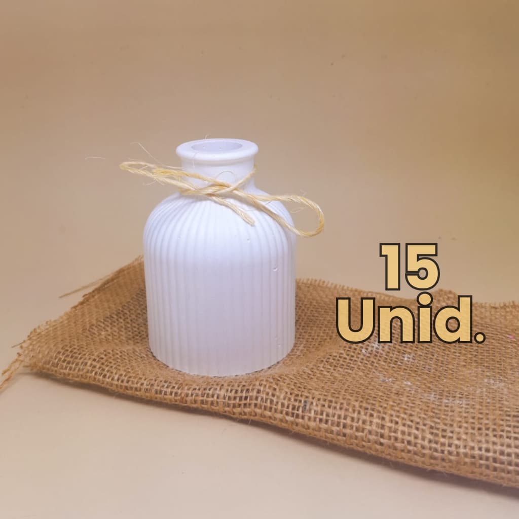 Kit 15 Vasos 10cm Decoração Jantar Festa Casamento Formatura Branco Gesso