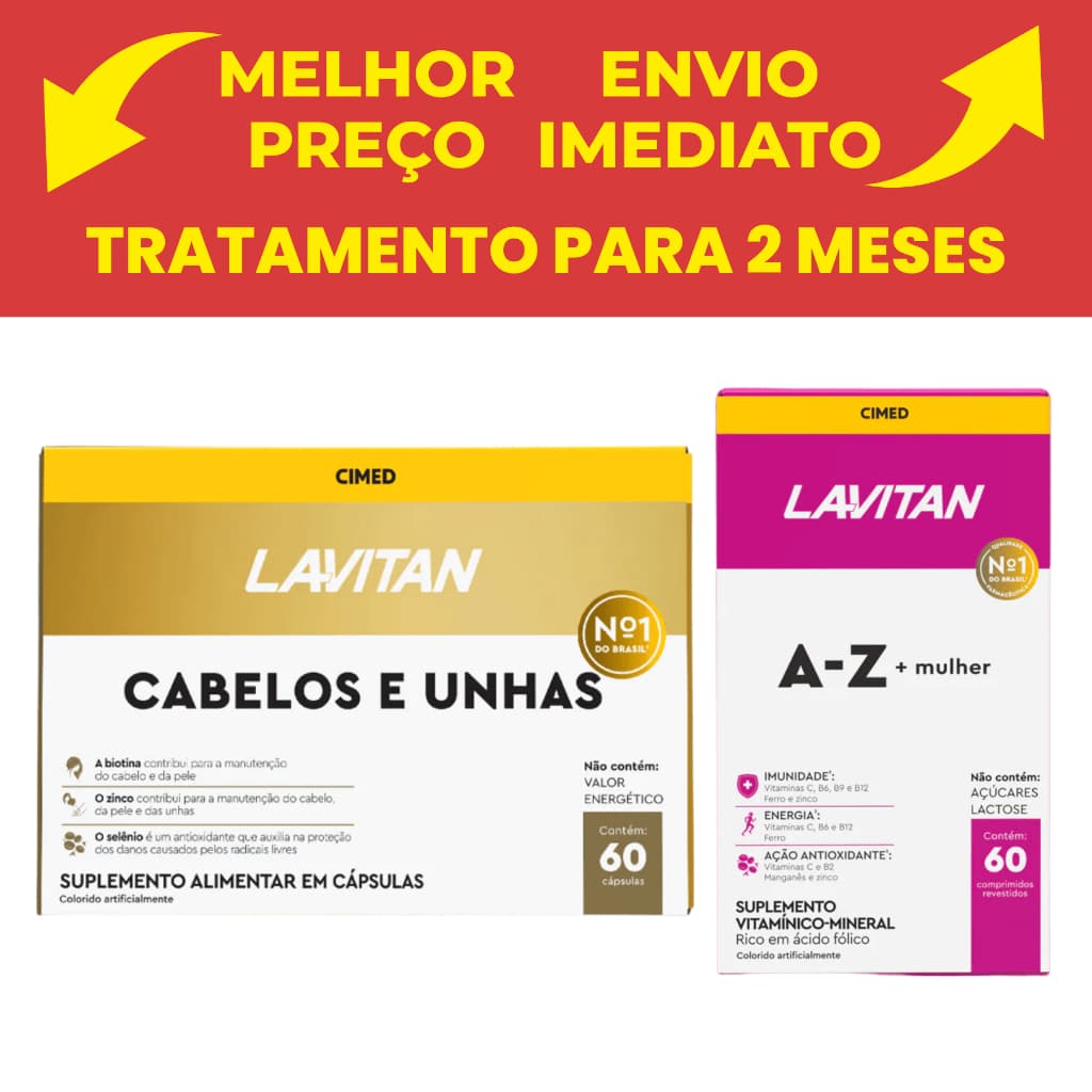 Lavitan Hair Cabelos e Unha  com 60 Cápsulas + 1 Lavitan Mulher com 60 cápsulas- Cimed