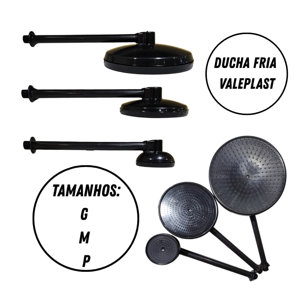 Ducha Fria Chuveirão Gelado Grande Para Piscina Quintal Casa de Praia e Jardim P M G Preto