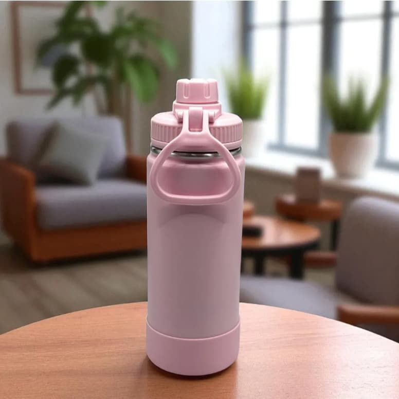 Garrafa Térmica 550ml Sem Bpa Ideal Para Academia Aço Inox Base Silicone