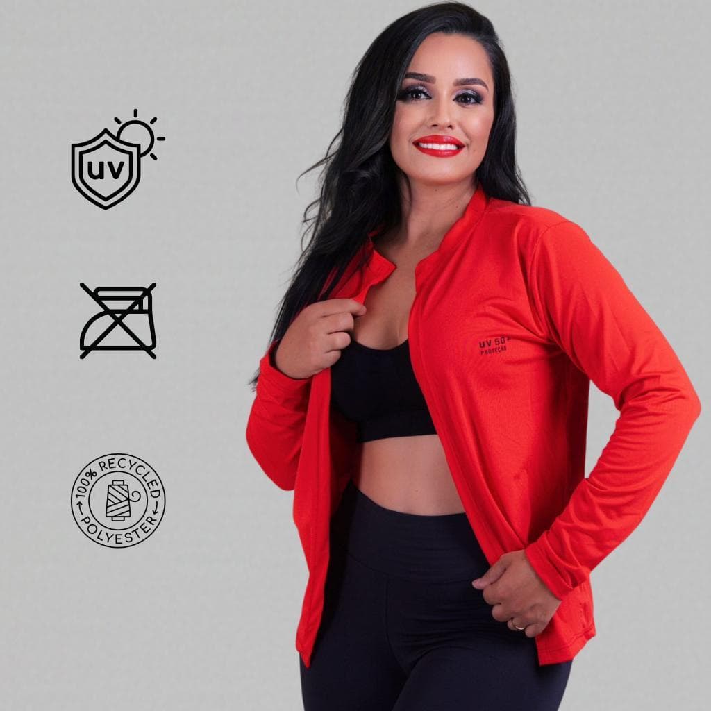 Cardigan Feminino Casaco com Proteção UV para Academia e Atividades ao Ar Livre Leve Confortavel
