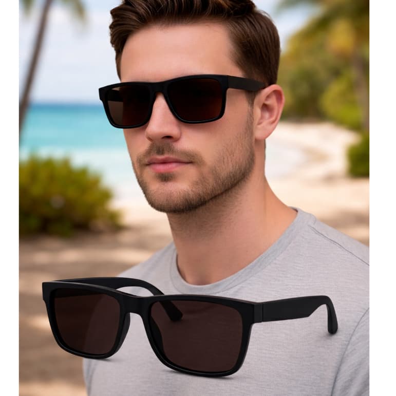 Kit Óculos de Sol Quadrado Unissex UV400 Estilo Justin Acetato Premium