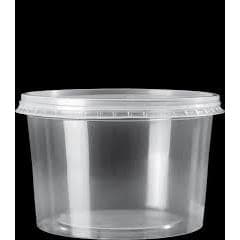 Kit Pote com tampa redondo descartável 1L com 25un