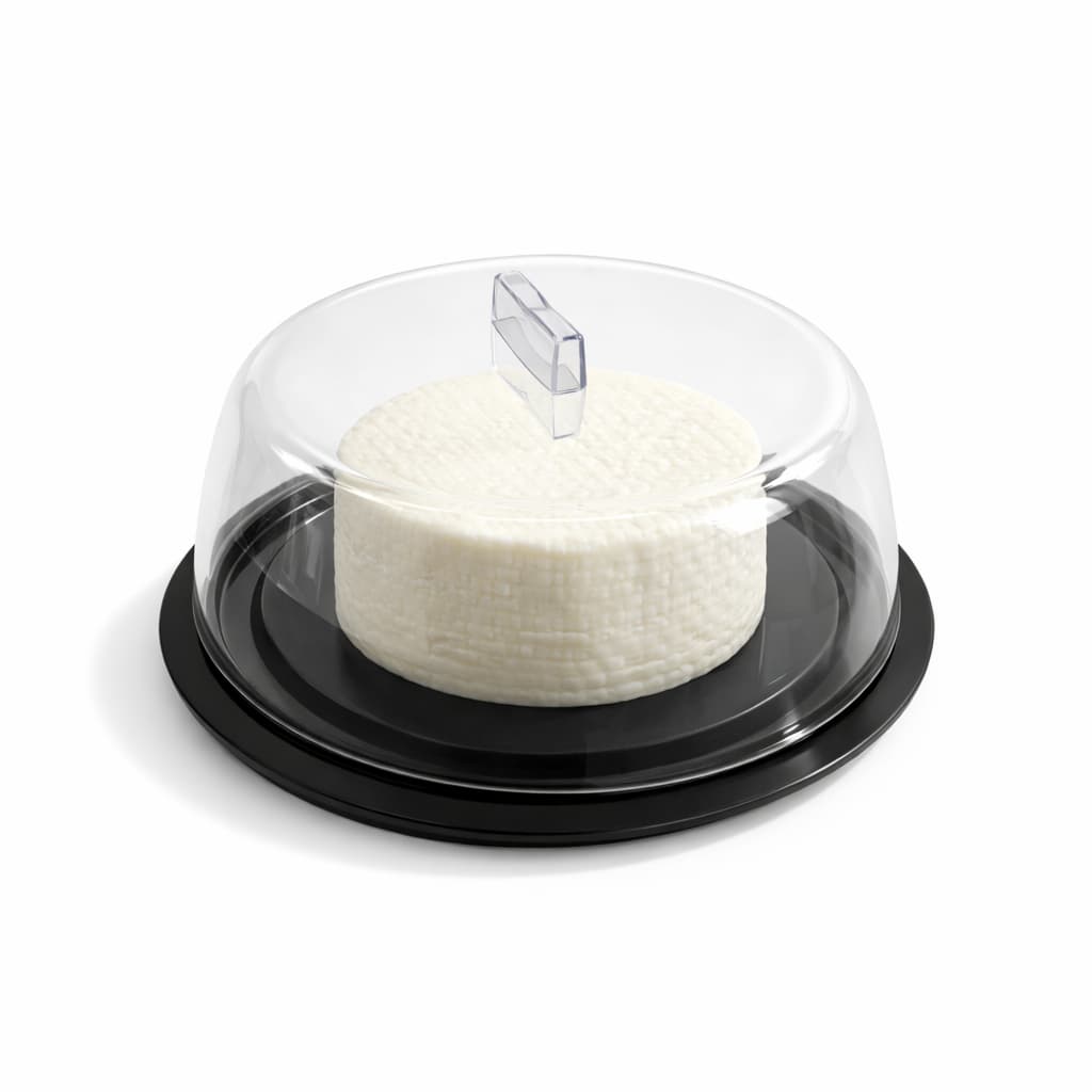 Queijeira com Tampa Transparente Porta Queijo e Outros - Branca e Preta