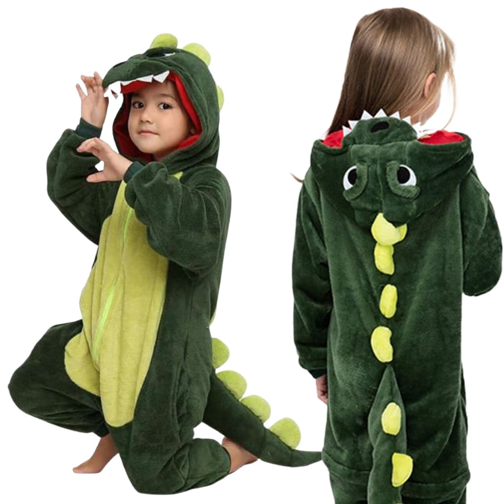 Pijama Macacão Infantil Dinossauro Kigurumi Menino com zíper Cosplay
