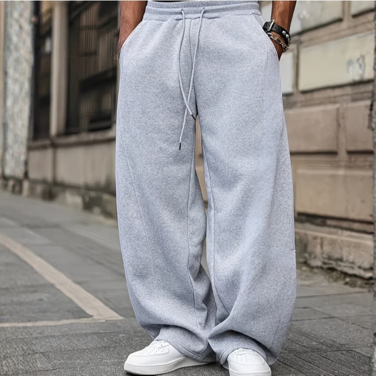 Calça Moletom Wedy Larga Oversized Estilosa Moda Jovem Flanelado Sem Barra
