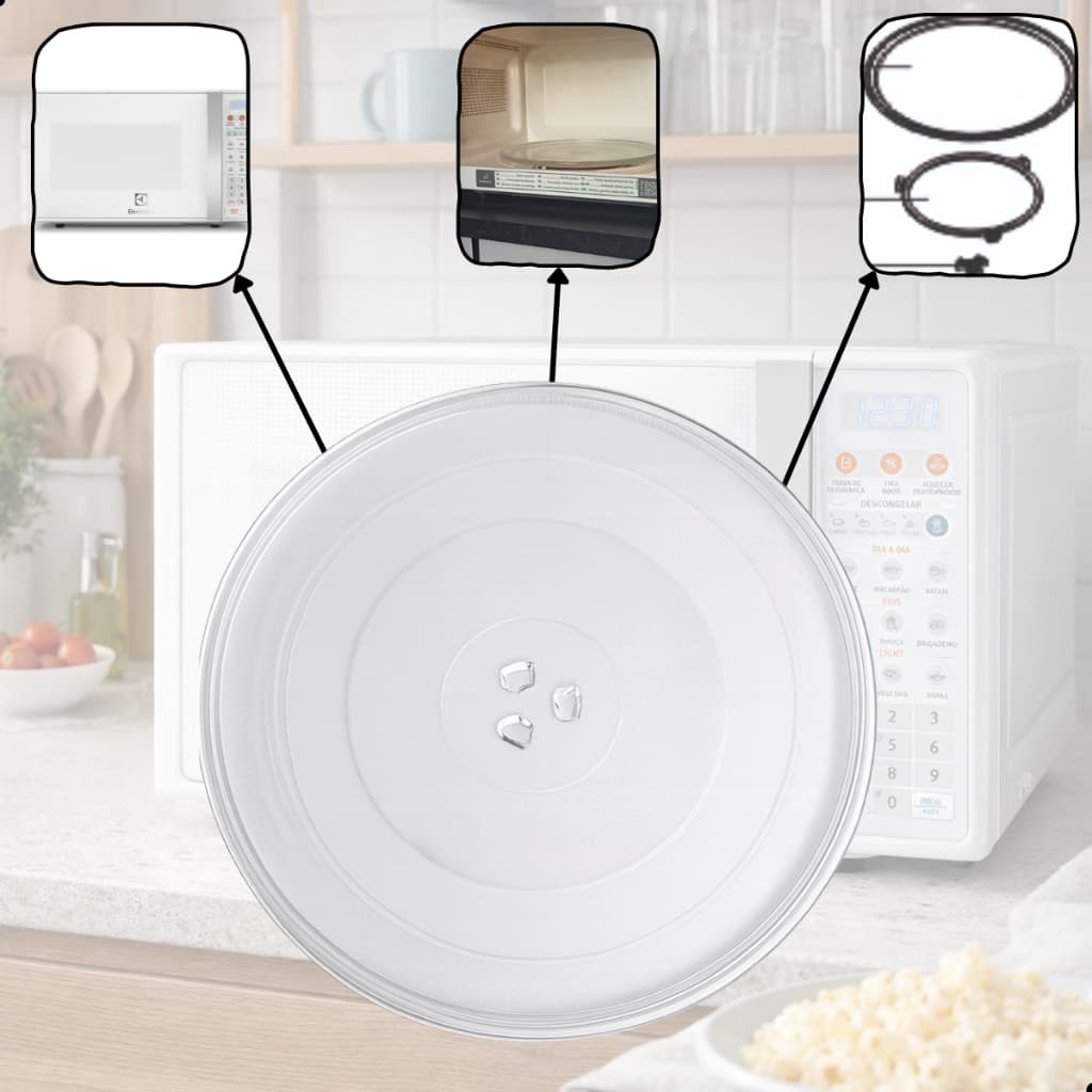 Prato De vidro Microondas Electrolux Mto30 Mt30s Original 20 Litros