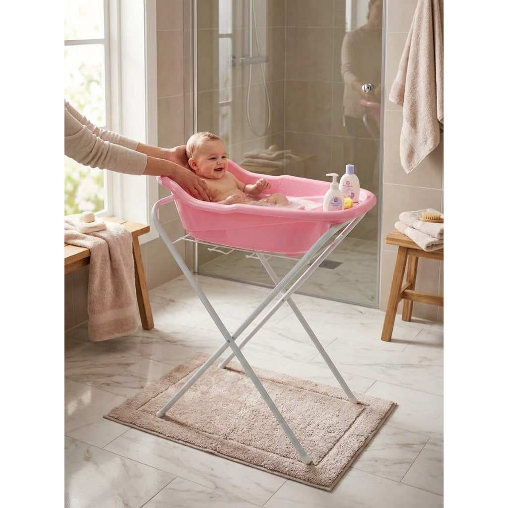 Conjunto De Banheira 20L Com Suporte Dobrável Compacto Até 18Kg