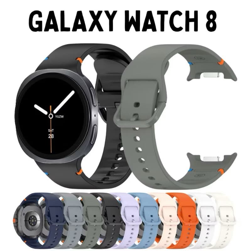 W.BILL Pulseira de Silicone Para Samsung Galaxy Watch 8 40mm 44mm e Classic 46mm (2025)