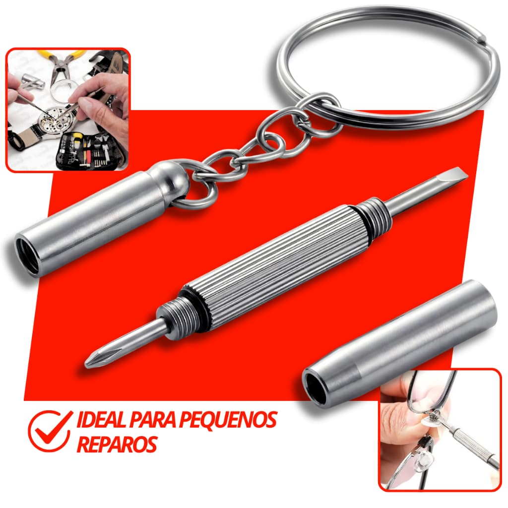 Mini Chave Fenda 3 em 1 Chaveiro Multiuso Para Manutenção Reparo de Óculos Relogio Philips Fenda