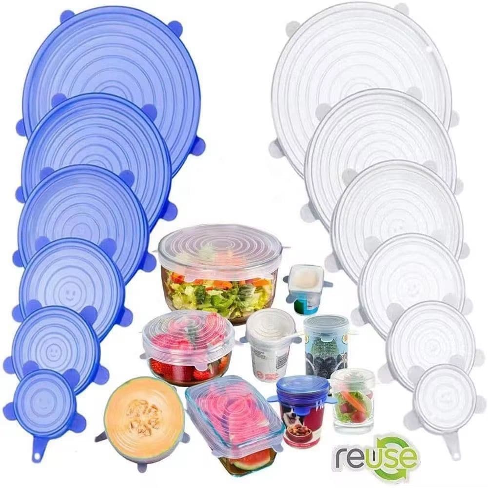 CONJUNTO DE TAMPAS DE SILICONE DE ALIMENTOS ENVIO ALEATORIO