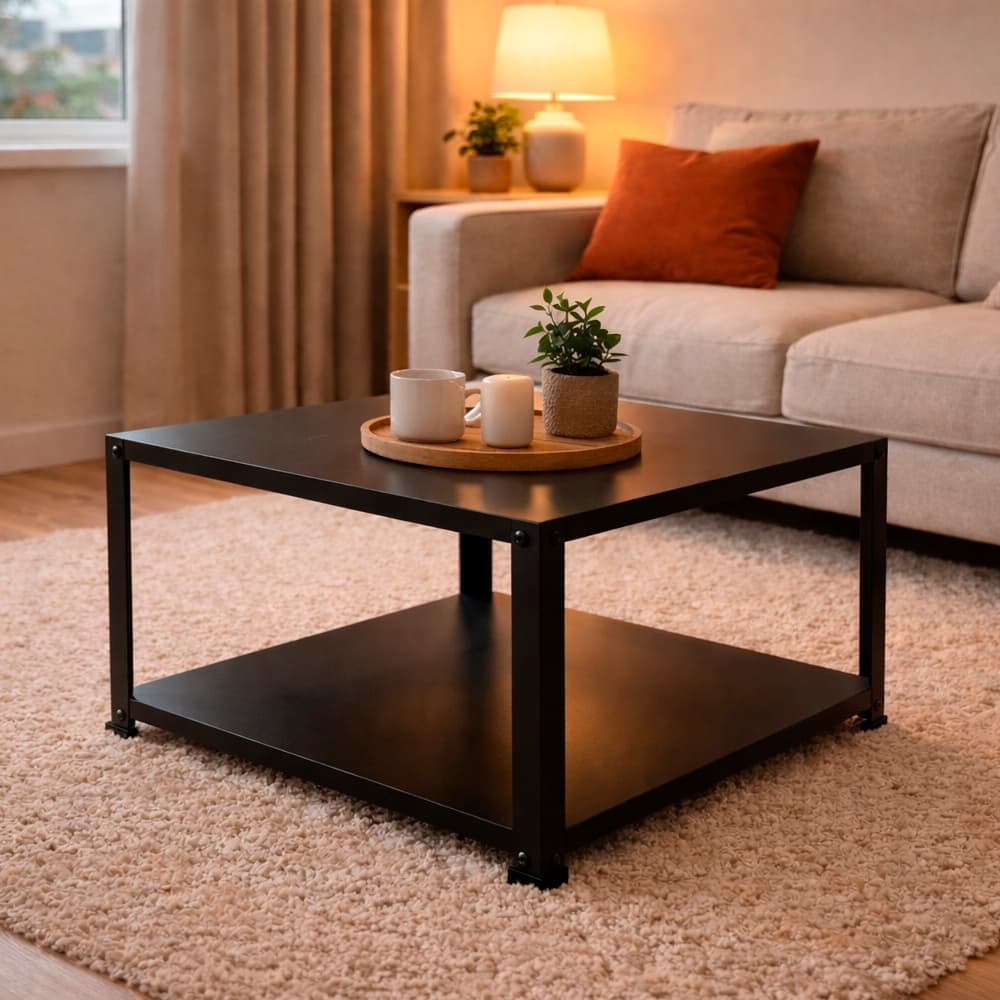 Mesinha de Centro Industrial Decorativa de Sala em Aço Galvanizado Cores