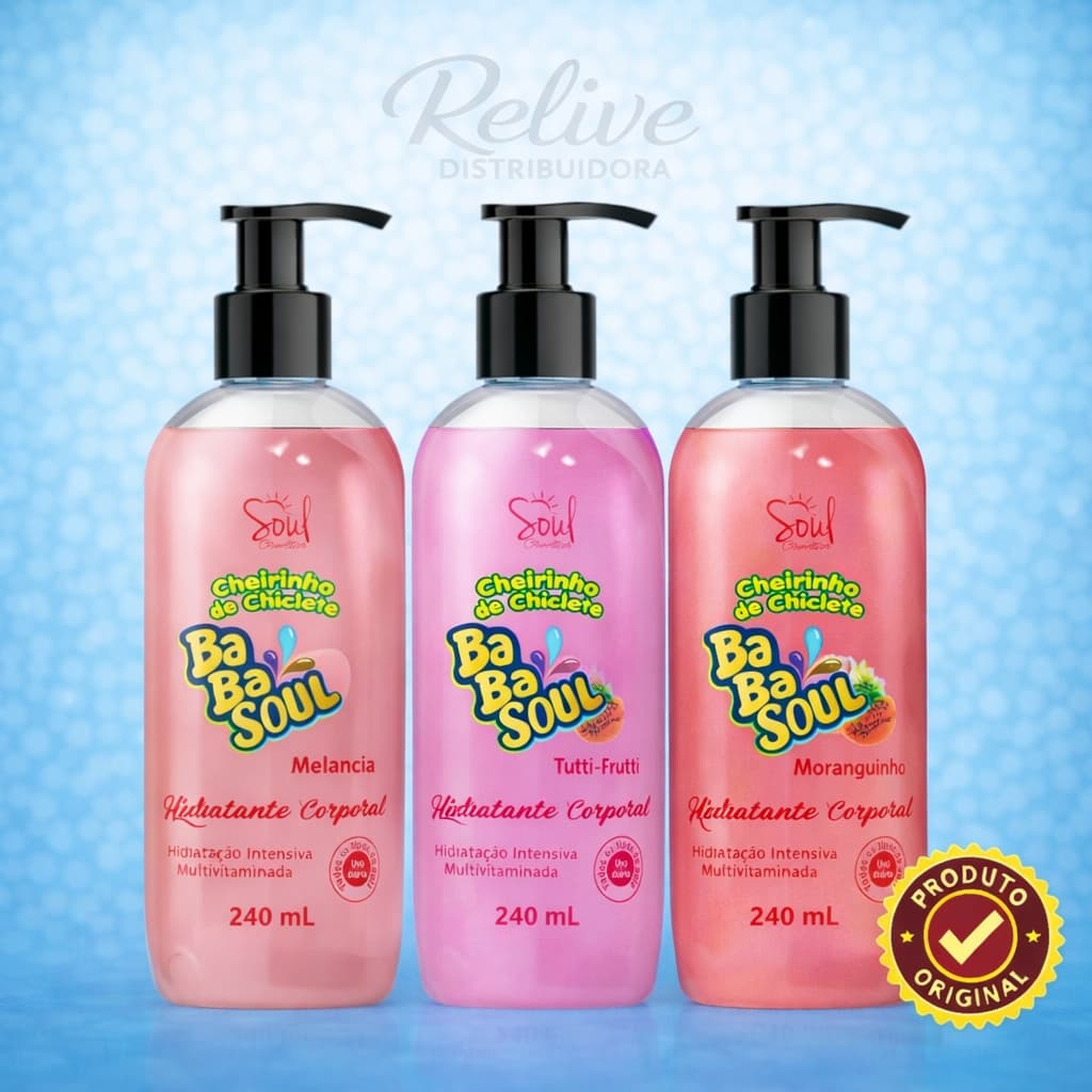Hidratante Coporal BABASOUL - SOUL - 240ml - Cheirinho de Chiclete Nutrição Perfume Suave