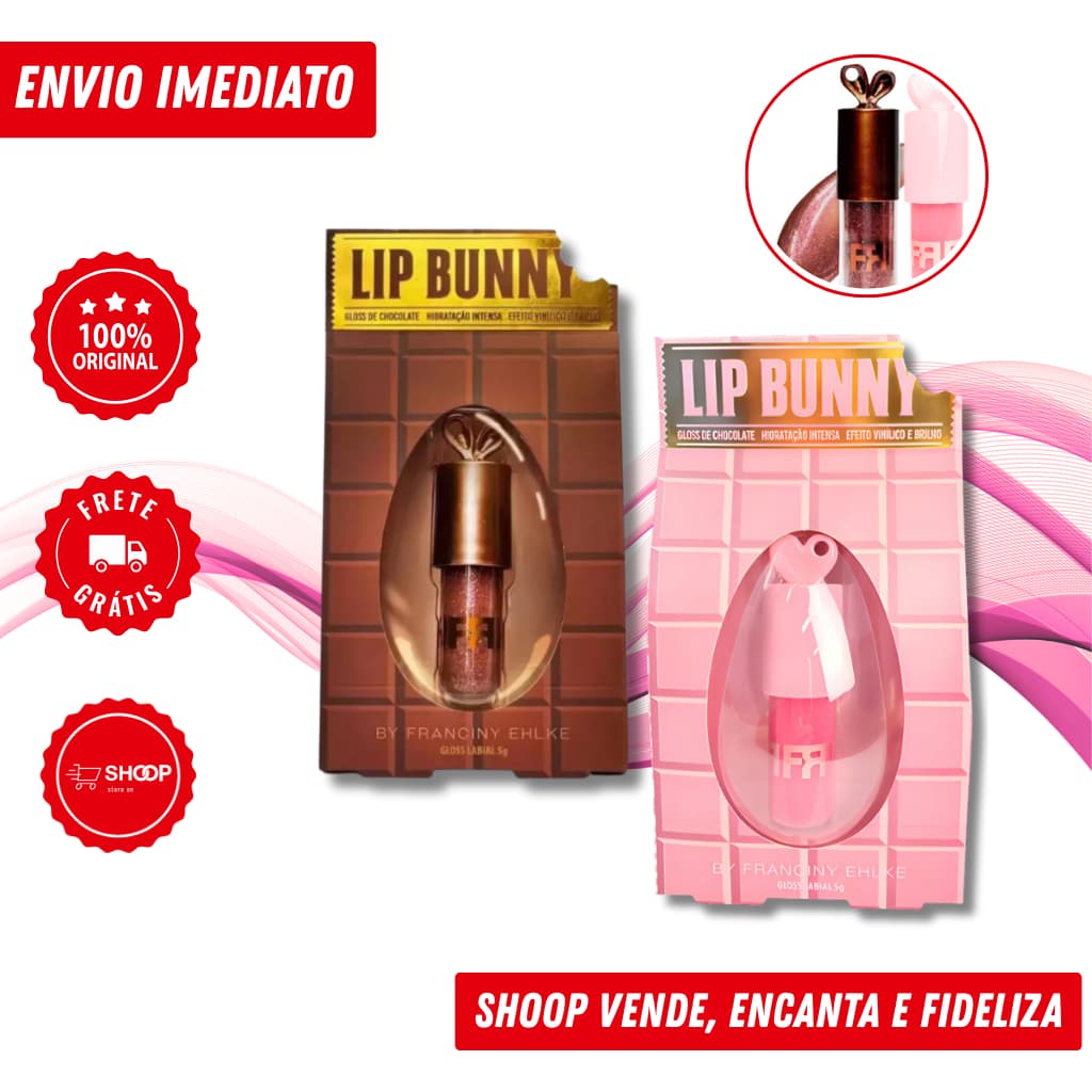 Gloss Labial By Fran Lip Bunny Chocolate | Hidratante, Protetor, Chaveiro