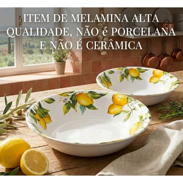 2 Tigelas Bowl Melamina Premium Fruteira Saladeira Cozinha Restaurante Buffet- Resistente 3900ML