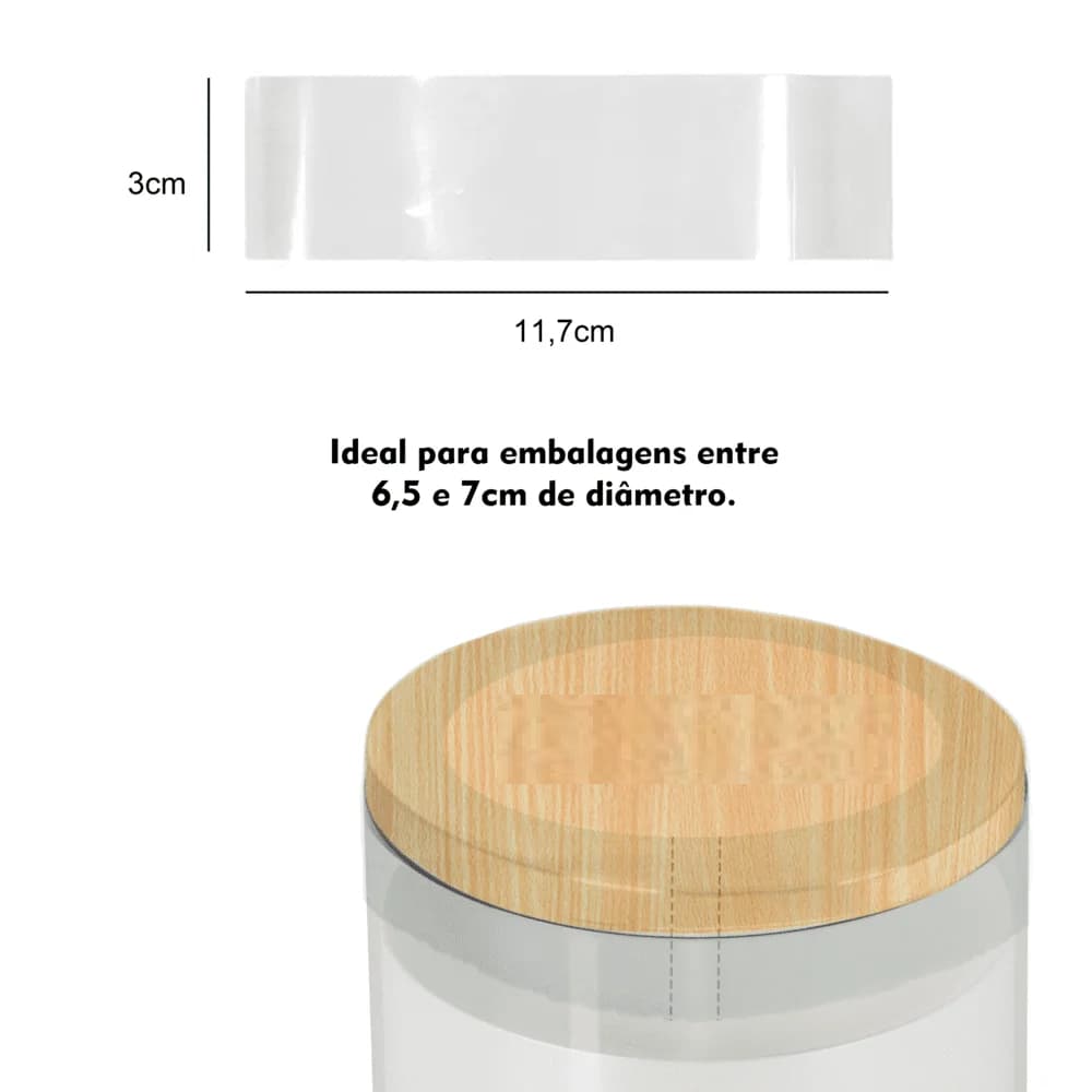 Lacre Termoencolhível Pote de Vidro Patê – Pacote com 100 unidades