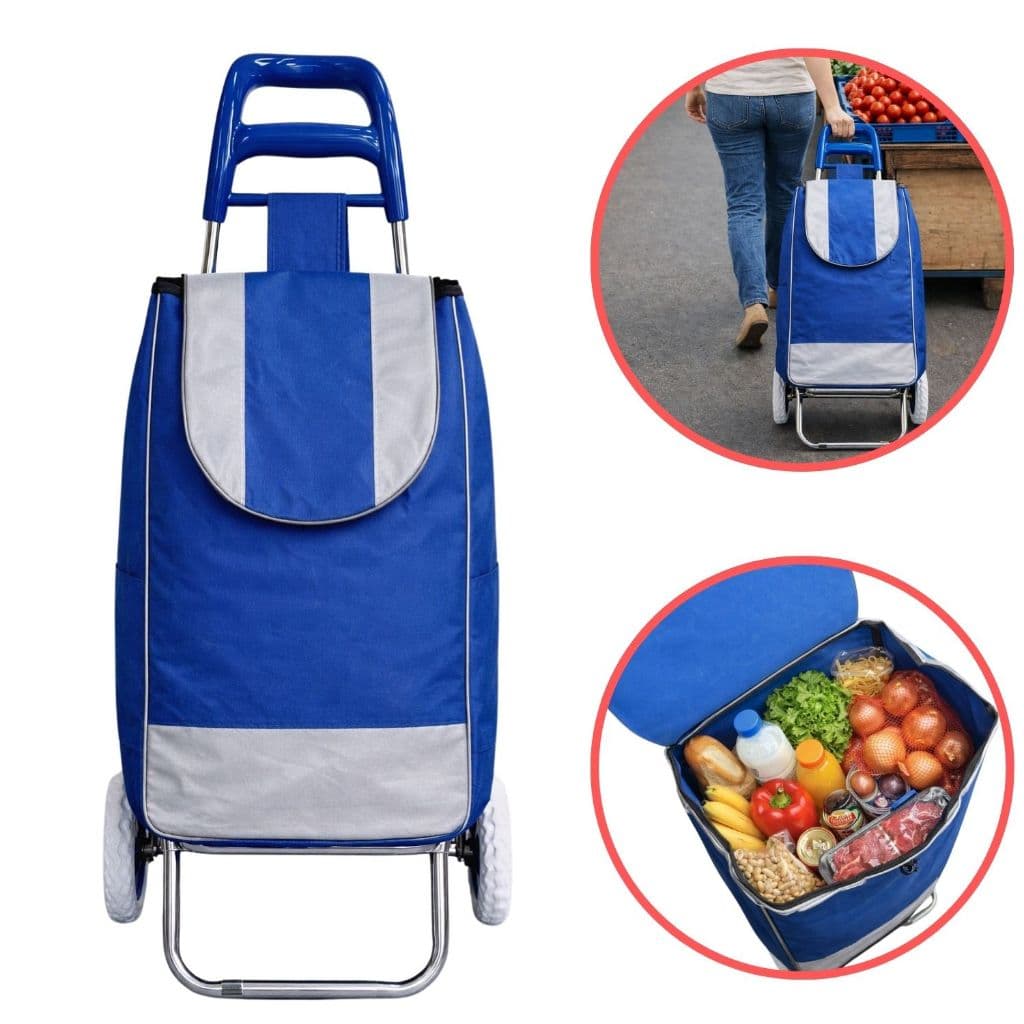 Carrinho De Compras Supermercado Feira De Mão Dobrável Multiuso Suporta 30kg
