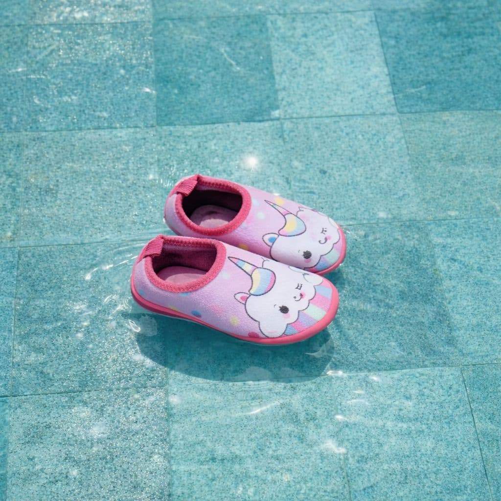 Sapatilha Calçado Desenho Menina Infantil Aquático Antiderrapante Piscina Duck Way Calce Fácil