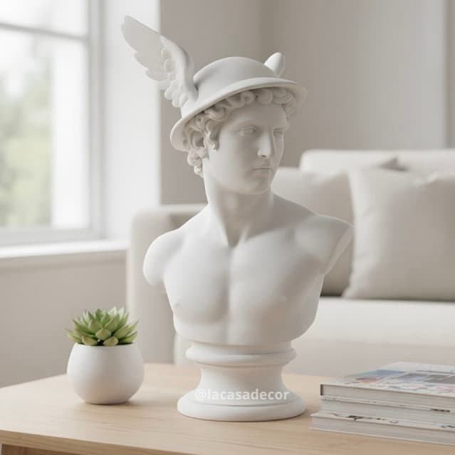 Escultura Busto Hermes - Deus Mitologia Grega - Impressão 3D