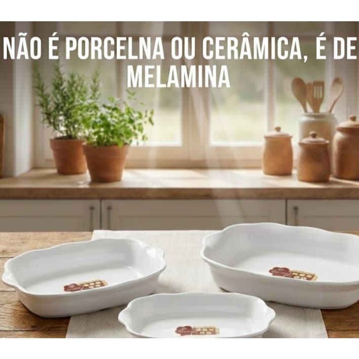 Kit cozinha Tigelas Branca Com 2 OU 3 Unidades MELAMINA PREMIUM Para Saladas buffet Restaurante