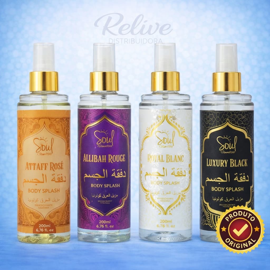 Body Splash ARABE SOUL FEMININO 200ml Desodorante Colonia Perfume Corporal Alta Fixação Noite e Dia