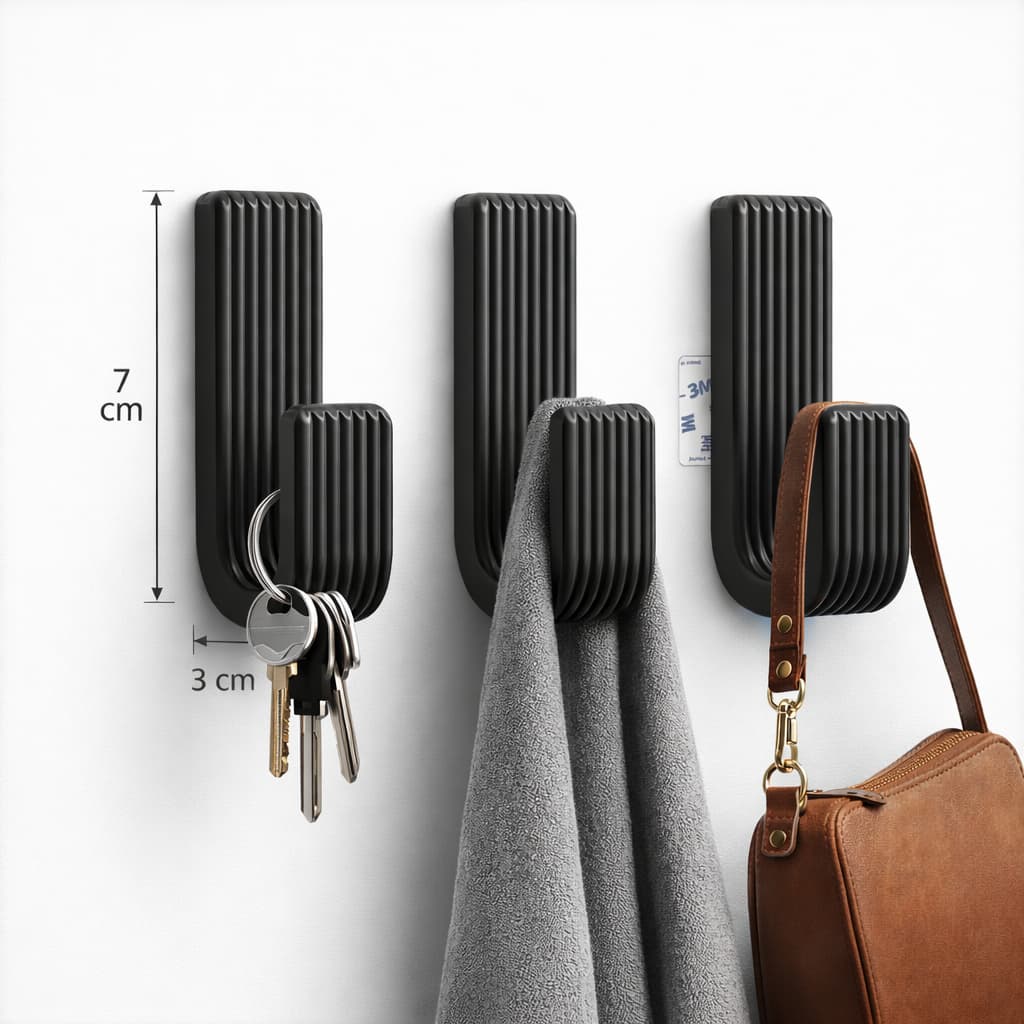 Kit Ganchos Adesivos Fortes Parede Suporte Resistente Toalhas Banheiro Cozinha Cabide Dupla Face 3M