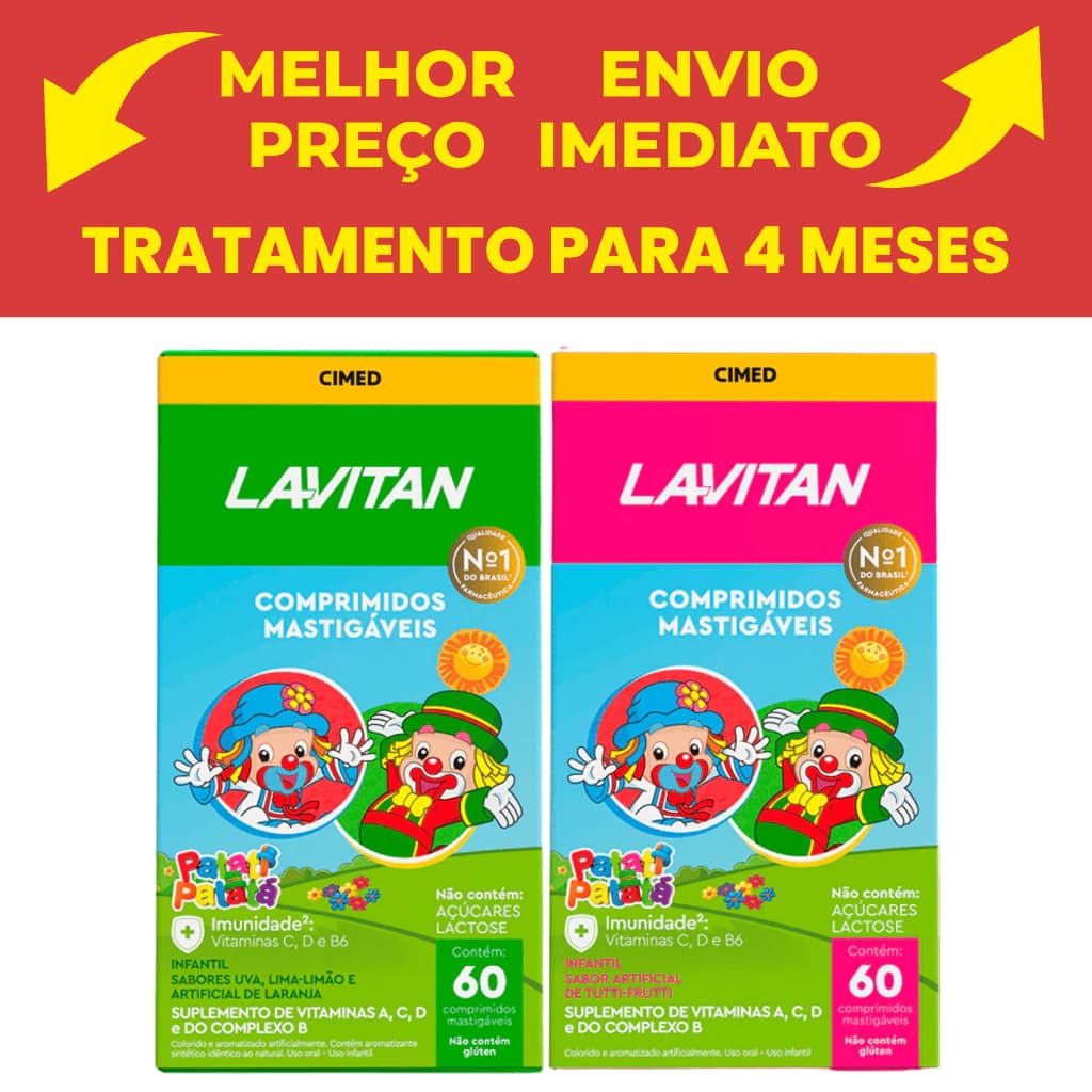Kit Lavitan Patati Patata Tutti-frutti C/ 60caps + Lavitan Patati Patata Mix de Frutas 60caps